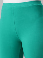 De Moza Ladies Churidar Leggings Solid Cotton Emerald Green - De Moza