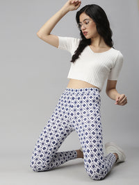 De Moza Ladies Printed Leggings Navy Blue