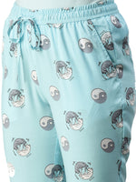 De Moza Ladies Printed Pyjama Pant Blue