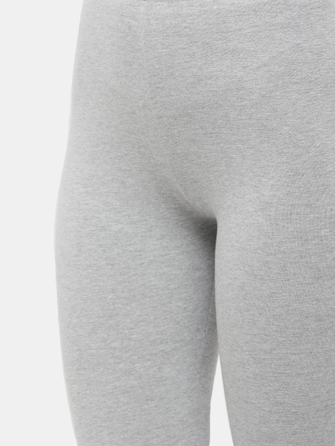 De Moza Ladies Leggings Ankle Length Solid Cotton Grey Melange - De Moza