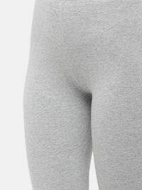 De Moza Ladies Leggings Ankle Length Solid Cotton Grey Melange - De Moza