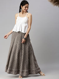 Women's Printed Skirt Grey