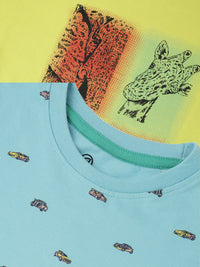 Pack of 2 Pipin Boys Printed T-shirts Light Blue&Light Green