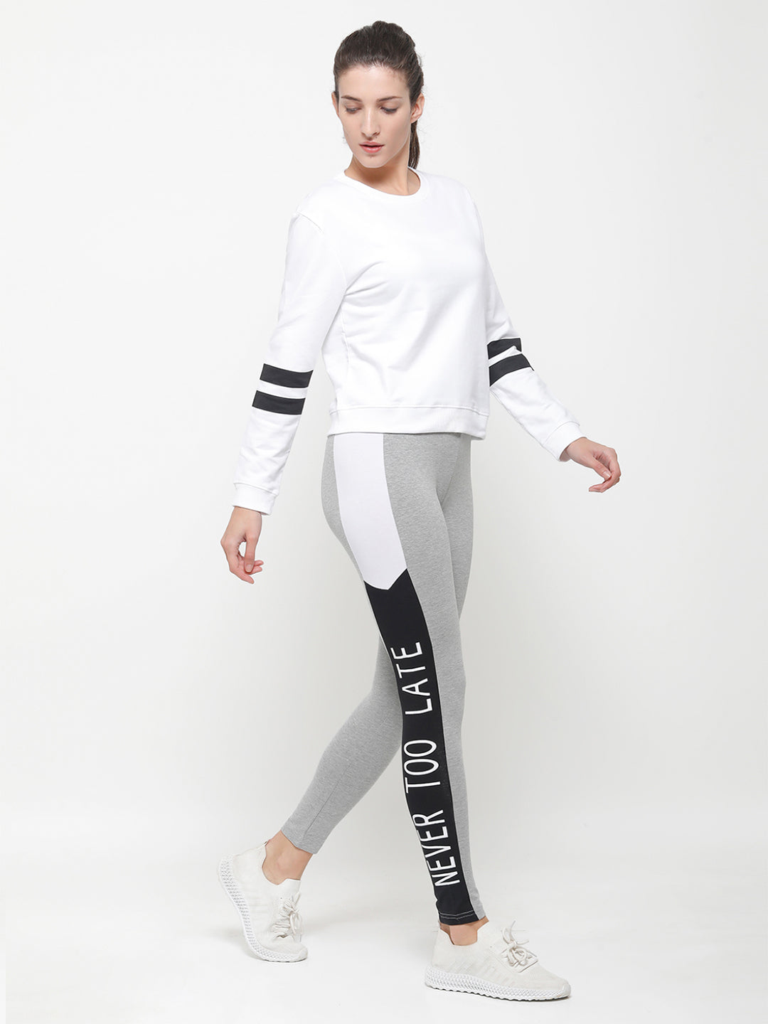 De Moza Ladies Active Wear Leggings Grey Melange