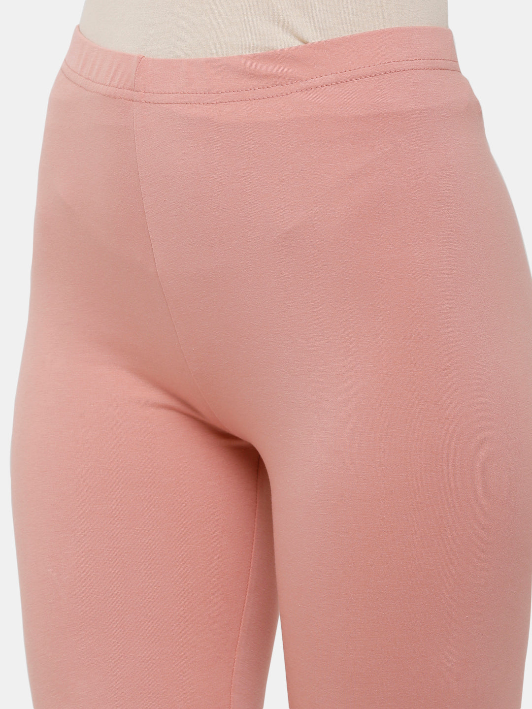 De Moza Ladies Churidar Leggings Solid Cotton Light Peach - De Moza