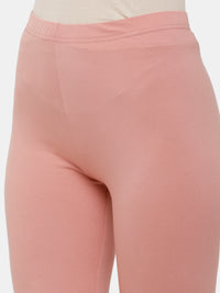 De Moza Ladies Churidar Leggings Solid Cotton Light Peach - De Moza
