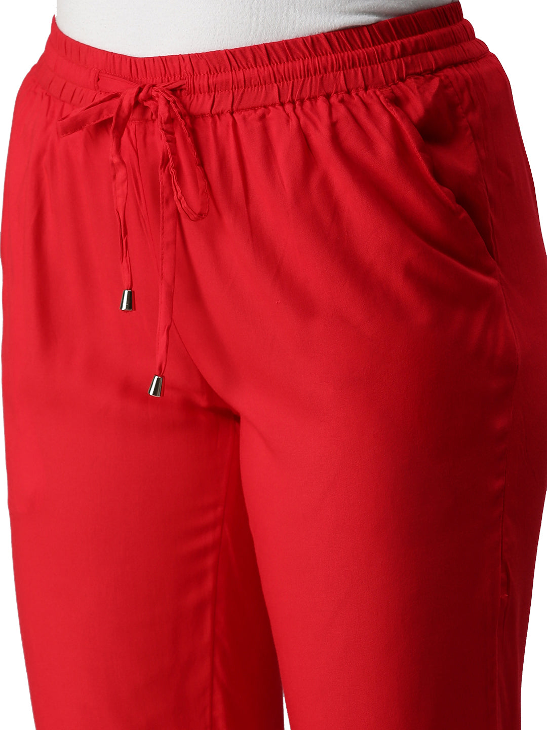 De Moza Women's Straight Pant Red