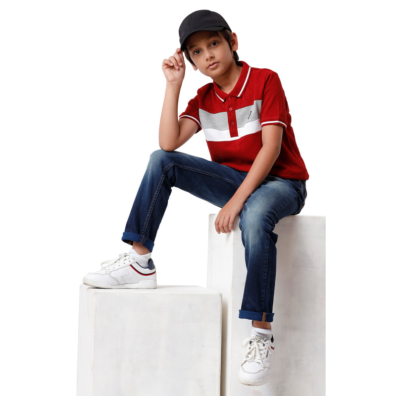 Pack of 2 Pipin Boys T-shirt Navy Blue & Maroon