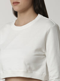 De Moza Ladies Offwhite full sleeve Sweat Shirt - De Moza (4334282735679)