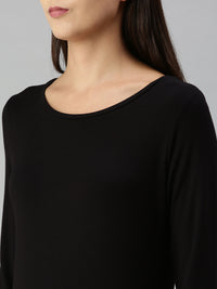 De Moza Ladies Full Sleeve Active-T-Shirt Black