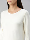 De Moza Ladies Full Sleeve Active-T-Shirt OffWhite