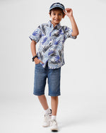 Kids – Boys Printed Shirt Mint White