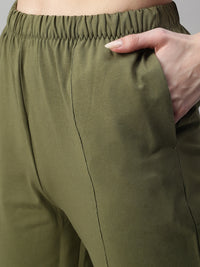 De Moza Women’s Flared Pant Olive Green