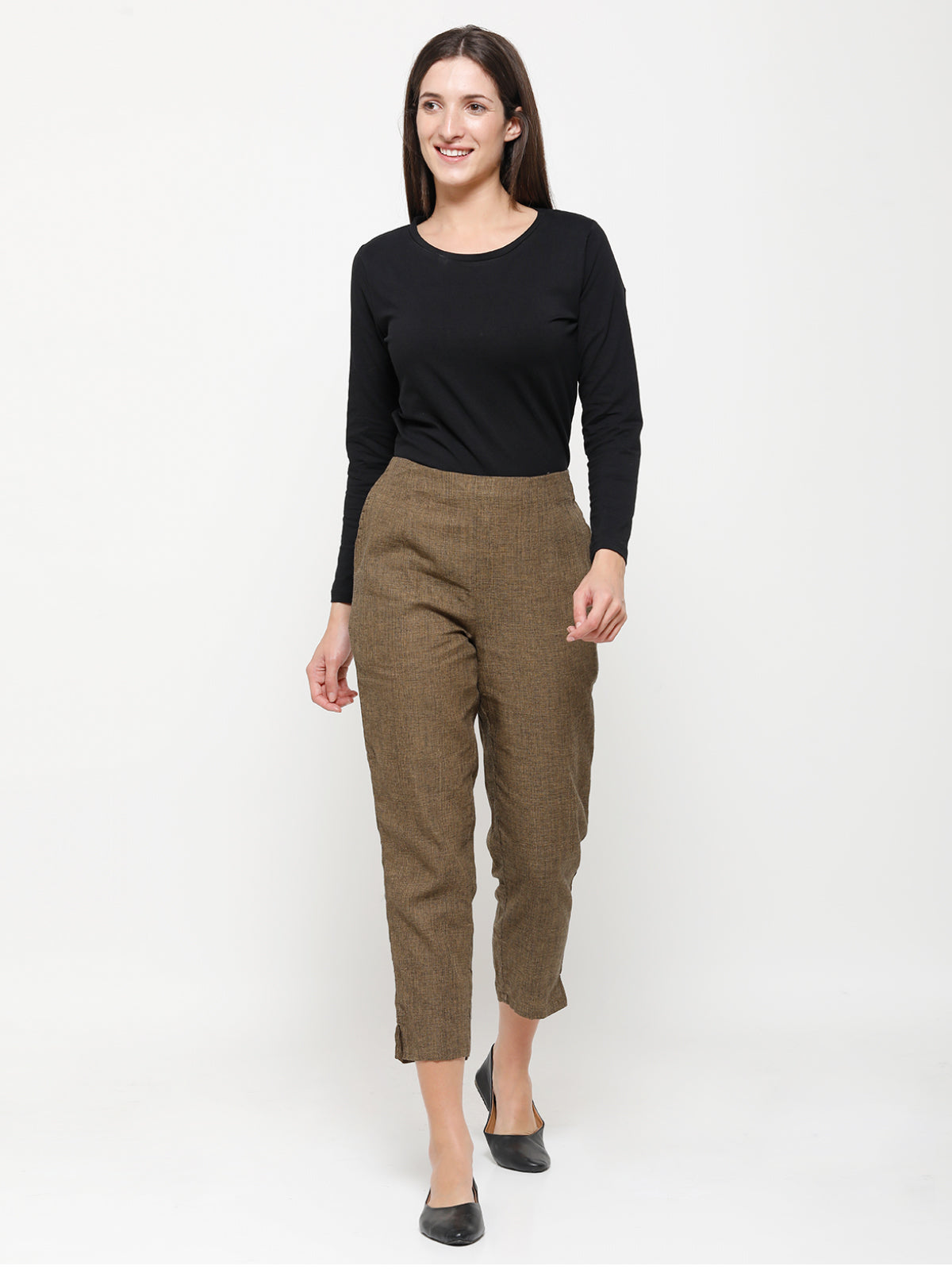 De Moza Ladies Straight Pant Mustard