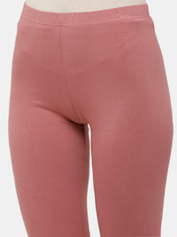 De Moza Ladies Churidar Leggings Solid Cotton Dark Peach - De Moza