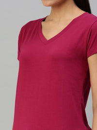 De Moza Women's Half Sleeve Top Mauve