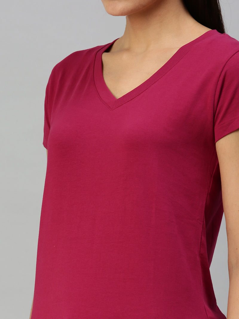 De Moza Women's Half Sleeve Top Mauve