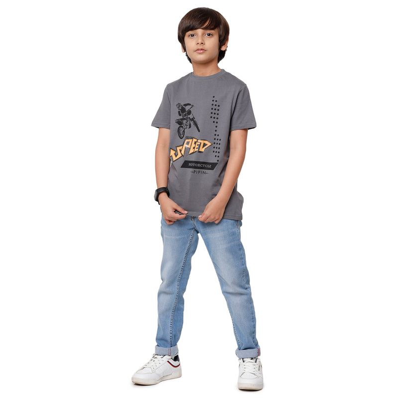 Pack of 2 Pipin Boys T-shirt Grey Melange & Anthra Melange