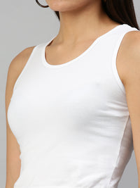 De Moza Womens S/L Crop Top Knit Top Solid Cotton White - De Moza