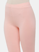 De Moza Ladies Ankle Length Leggings Solid Cotton Baby Pink - De Moza