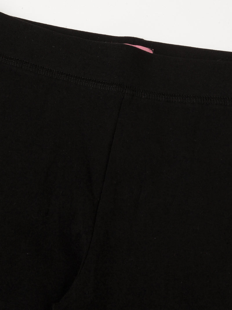 Kids – Girls Printed Ankle Leggings Black
