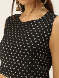 De Moza Women’s Printed Blouse Black
