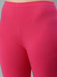 De Moza Women's Premium Churidhar Leggings Solid Cotton Light Fuchsia - De Moza (6679540891711)