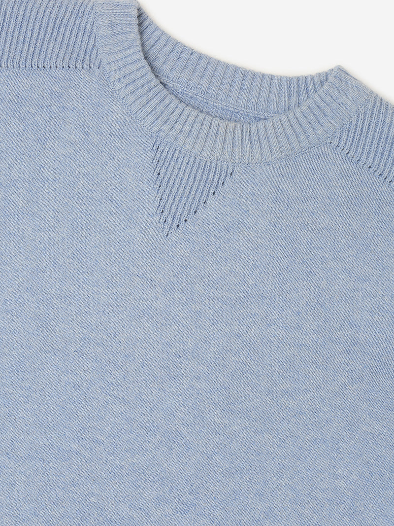 Kids - Boys Winter Sweatshirt Bright Blue Melange - De Moza