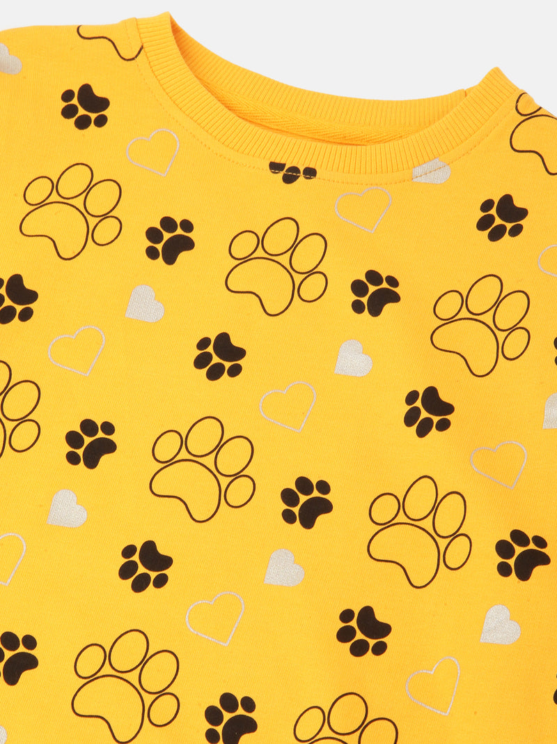 PIPIN Girls Printed Sweatshirt Citrus