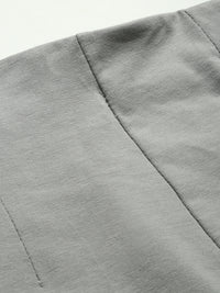 De Moza Womens Cigarette Pant Solid Cotton Light Grey - De Moza