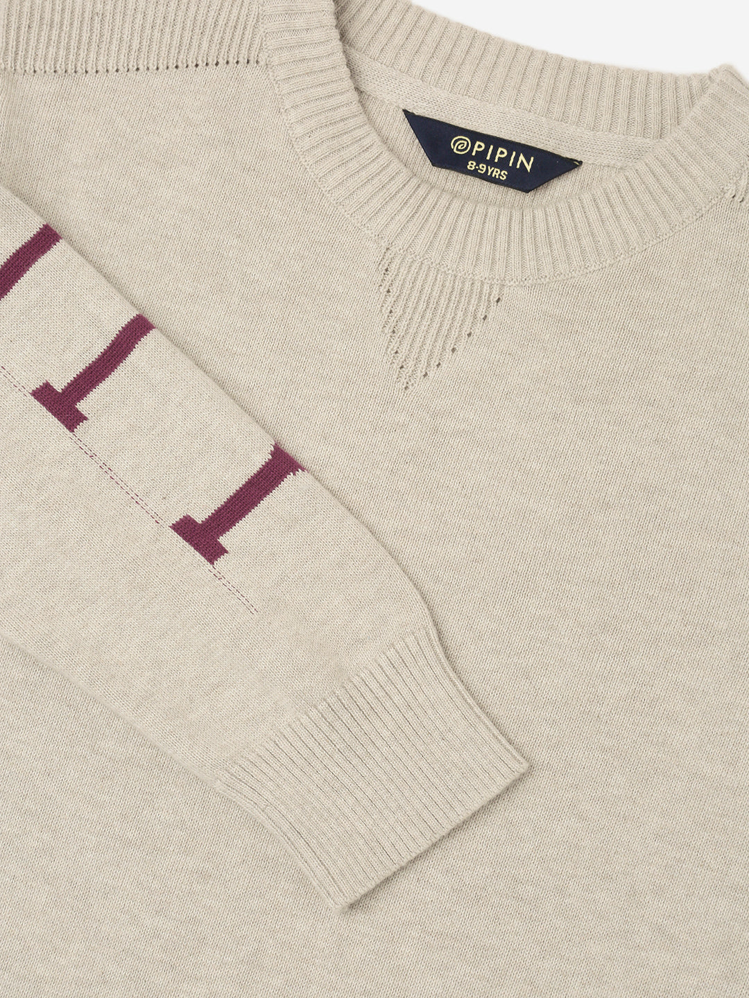 Kids - Boys Winter Sweatshirt Bright Beige Melange - De Moza