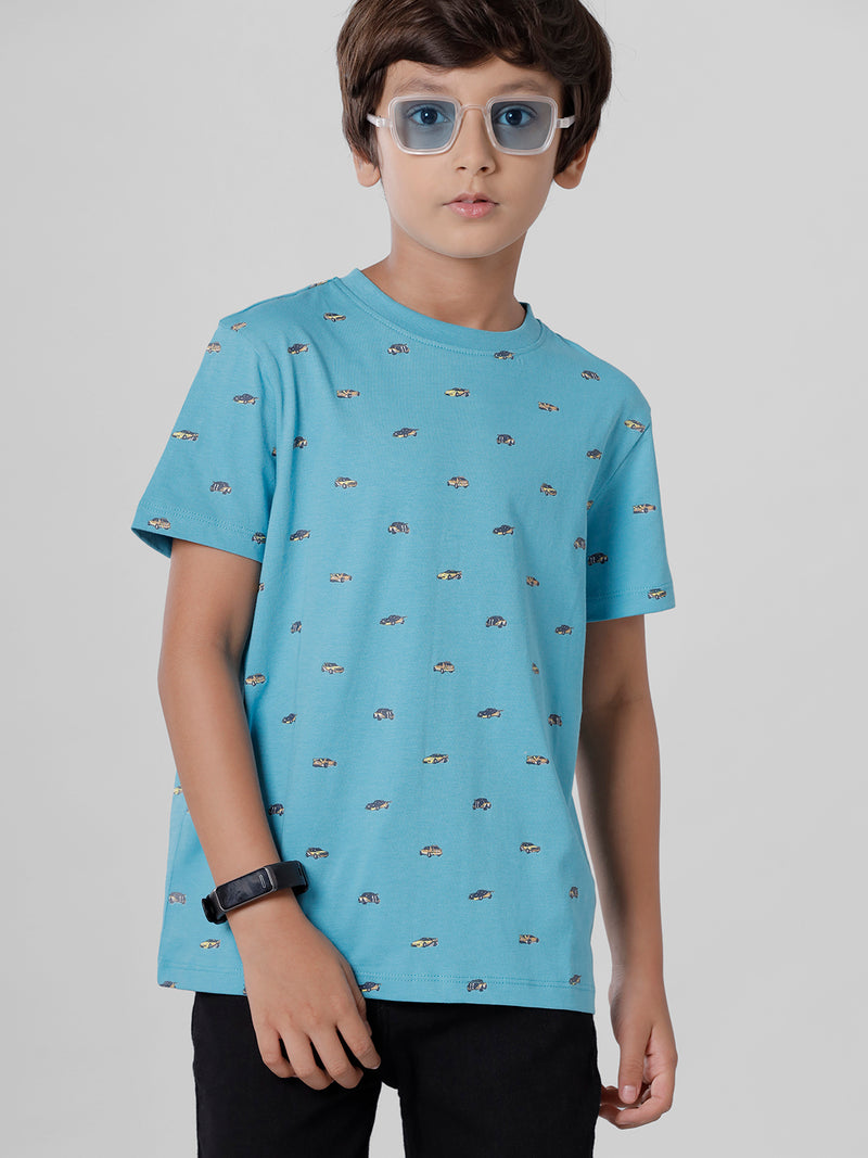 PIPIN Boys Printed T-shirt Light Blue