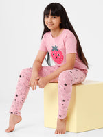 Kids – Girls Printed Pyjama Set Pink Nectar