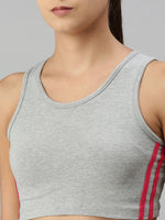 Ladies Active wear Sports Bra Grey Melange