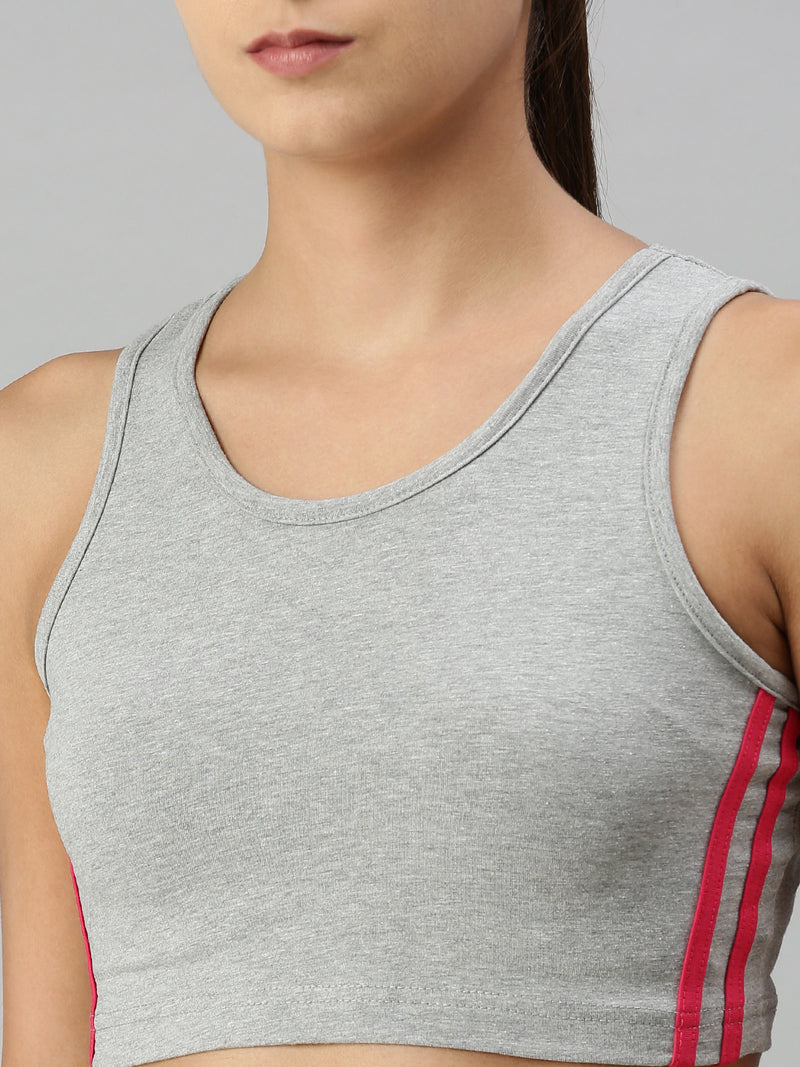 Ladies Active wear Sports Bra Grey Melange