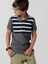 Kids - Boys Printed Half Sleeve T-Shirt Anthra Melange