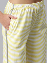 De Moza Ladies Printed Pyjama Set Lemon Yellow