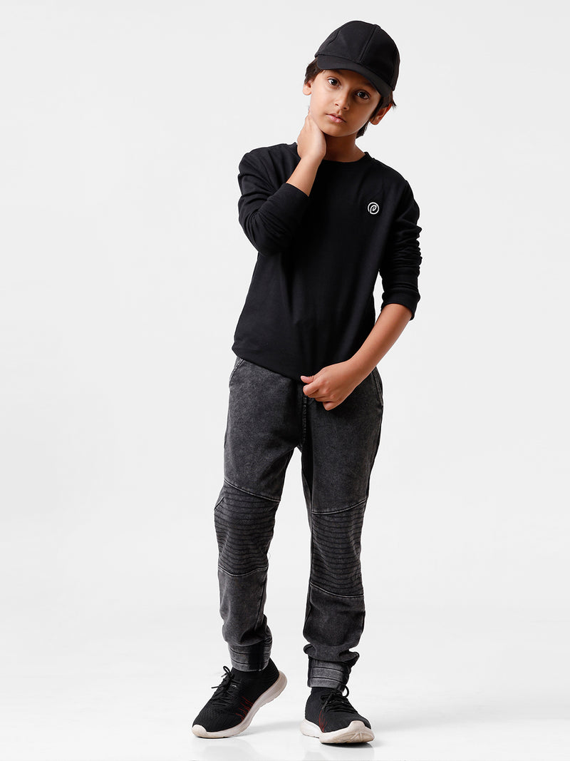 Kids - Boys Printed Sweatshirt Black