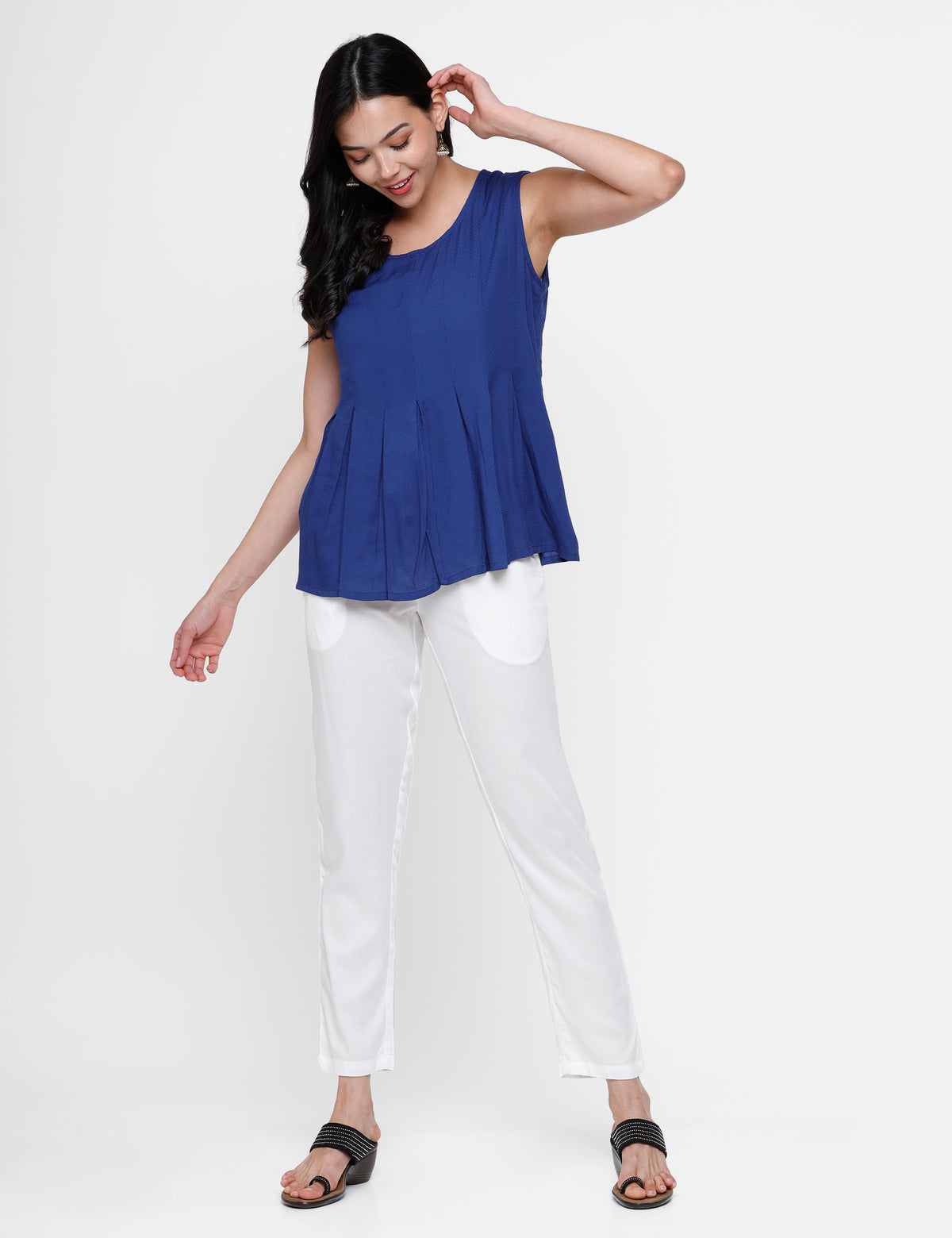 De Moza Ladies Straight Pant White