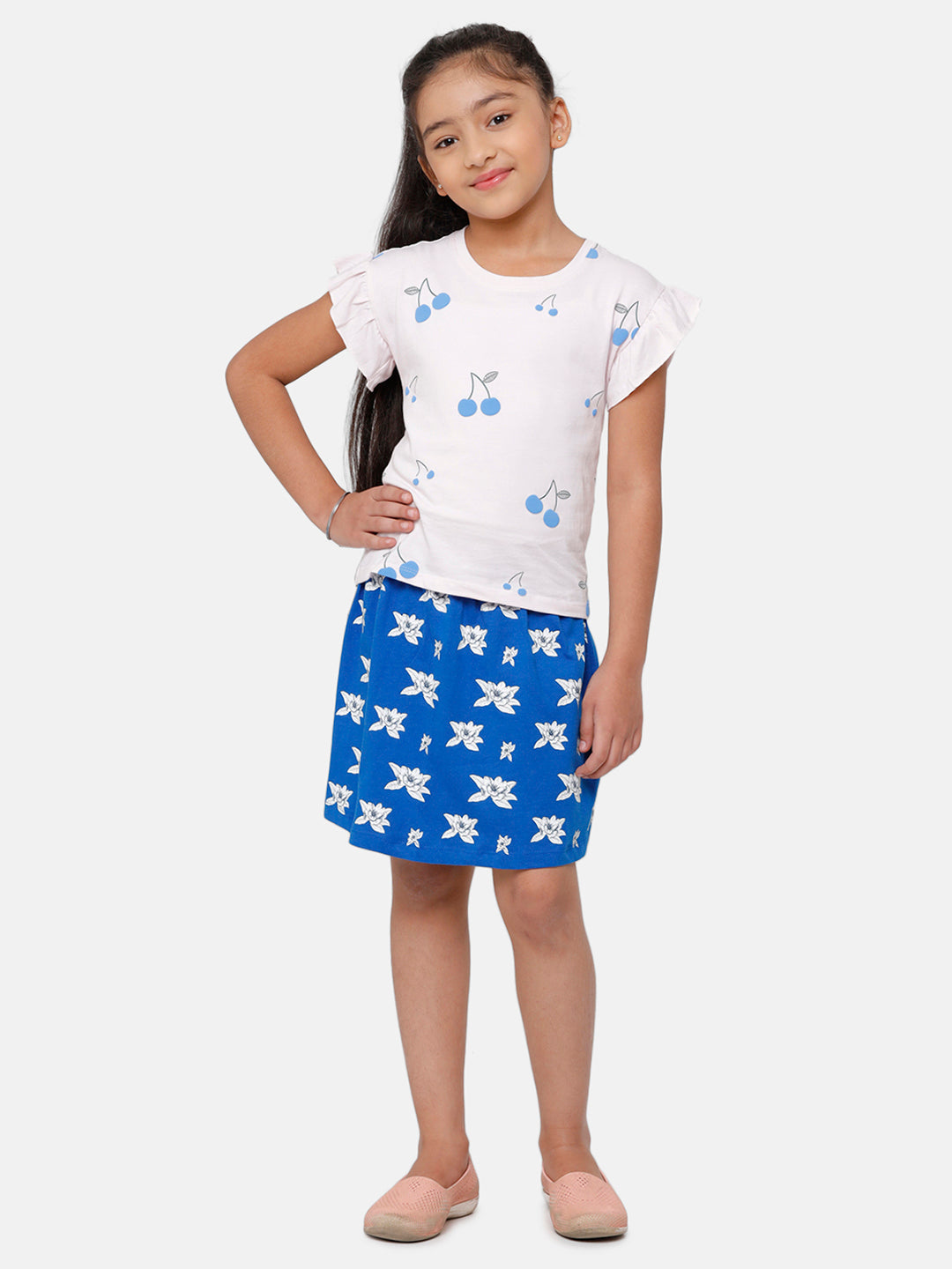 Kids - Girls Printed Skirt Lapis Blue