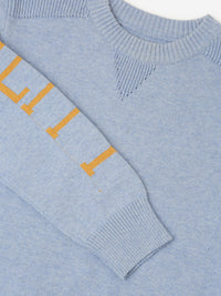 Kids - Boys Winter Sweatshirt Bright Blue Melange - De Moza