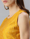 De Moza Women's Ethinc Blouse Solid Polyester Mustard - De Moza