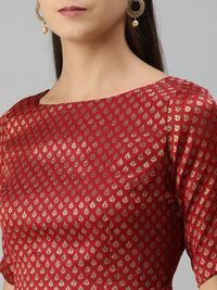 De Moza Women's Printed Blouse Maroon