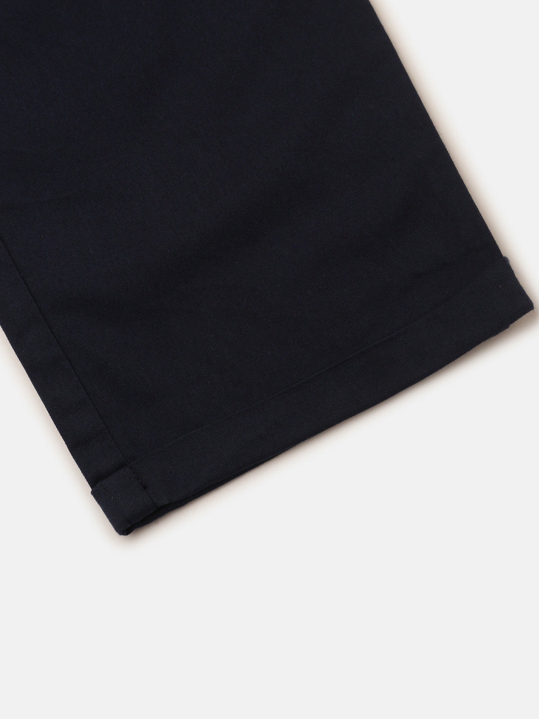 PIPIN Girls Paper Bag Pant Solid Cotton Navy Blue - De Moza