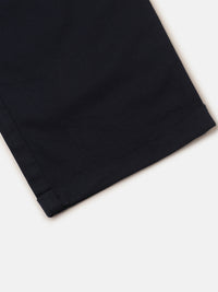 PIPIN Girls Paper Bag Pant Solid Cotton Navy Blue - De Moza