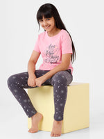 Kids – Girls Printed Pyjama Set Prism Pink