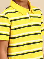 Kids - Boys Printed Half Sleeve T-Shirt Yellow
