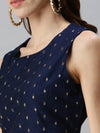 De Moza Women's Printed Blouse Navy Blue