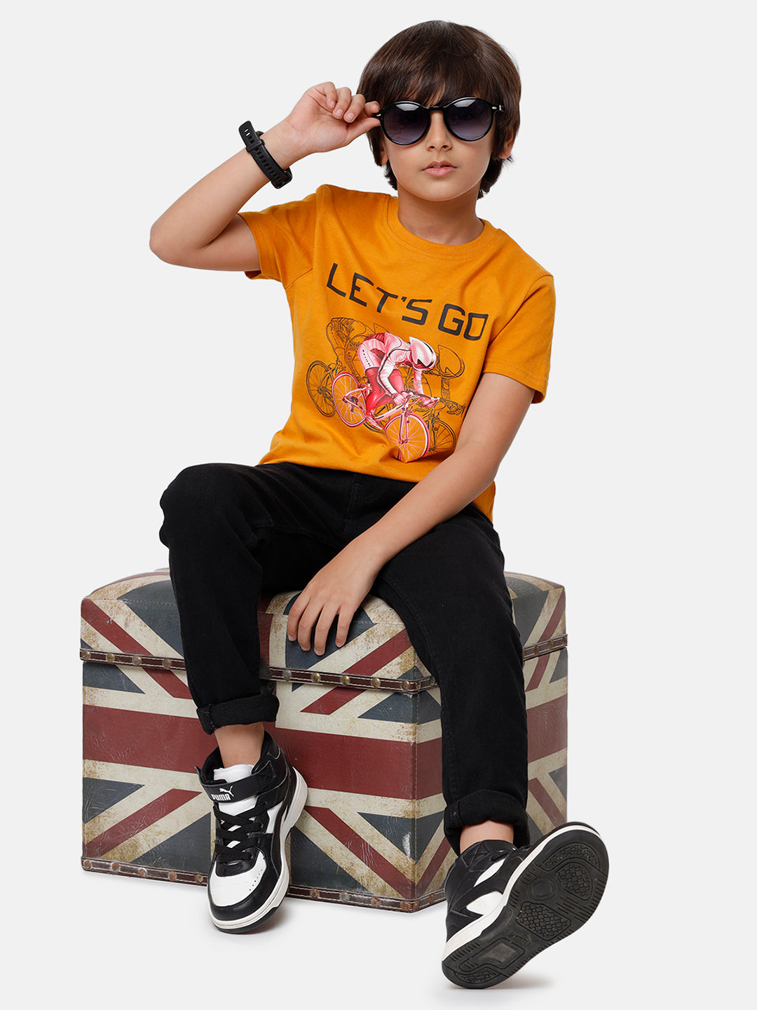 Pack of 2 Pipin Boys T-shirt Princess Blue & Dark Mustard