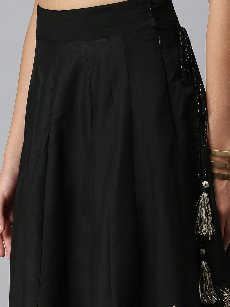 Ladies Printed Skirt Black